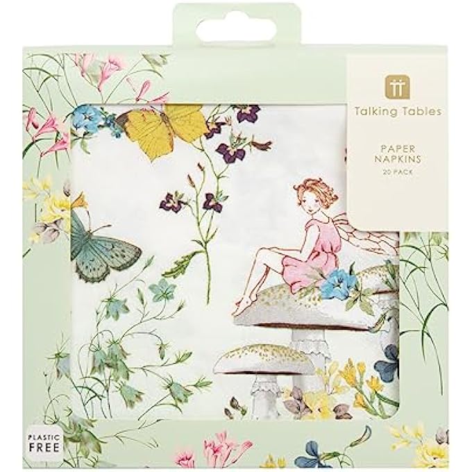 TRULY FAIRY AND BUTTERFLY PAPER NAPKINS 20 PACK, 33 CM X 33 CM SIZE - Image 1